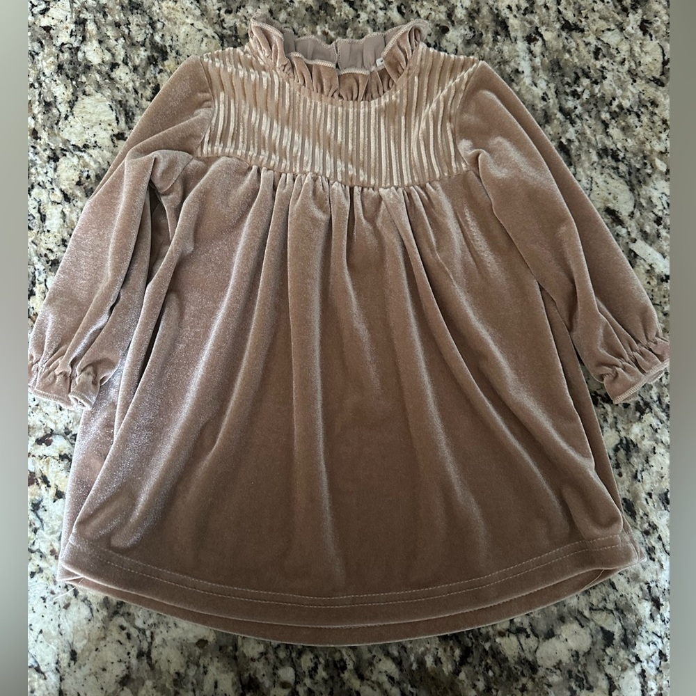 SHEIN Velvet Kids Blouse in Tan